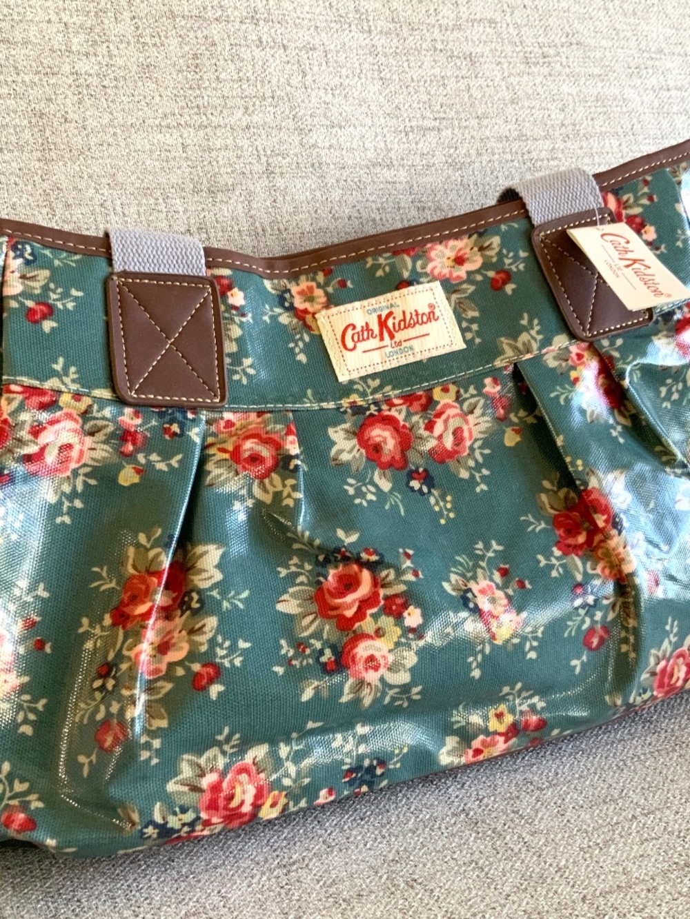 NEW! Cath Kidston Bag Floral Blue Farmhouse Canvas Straps